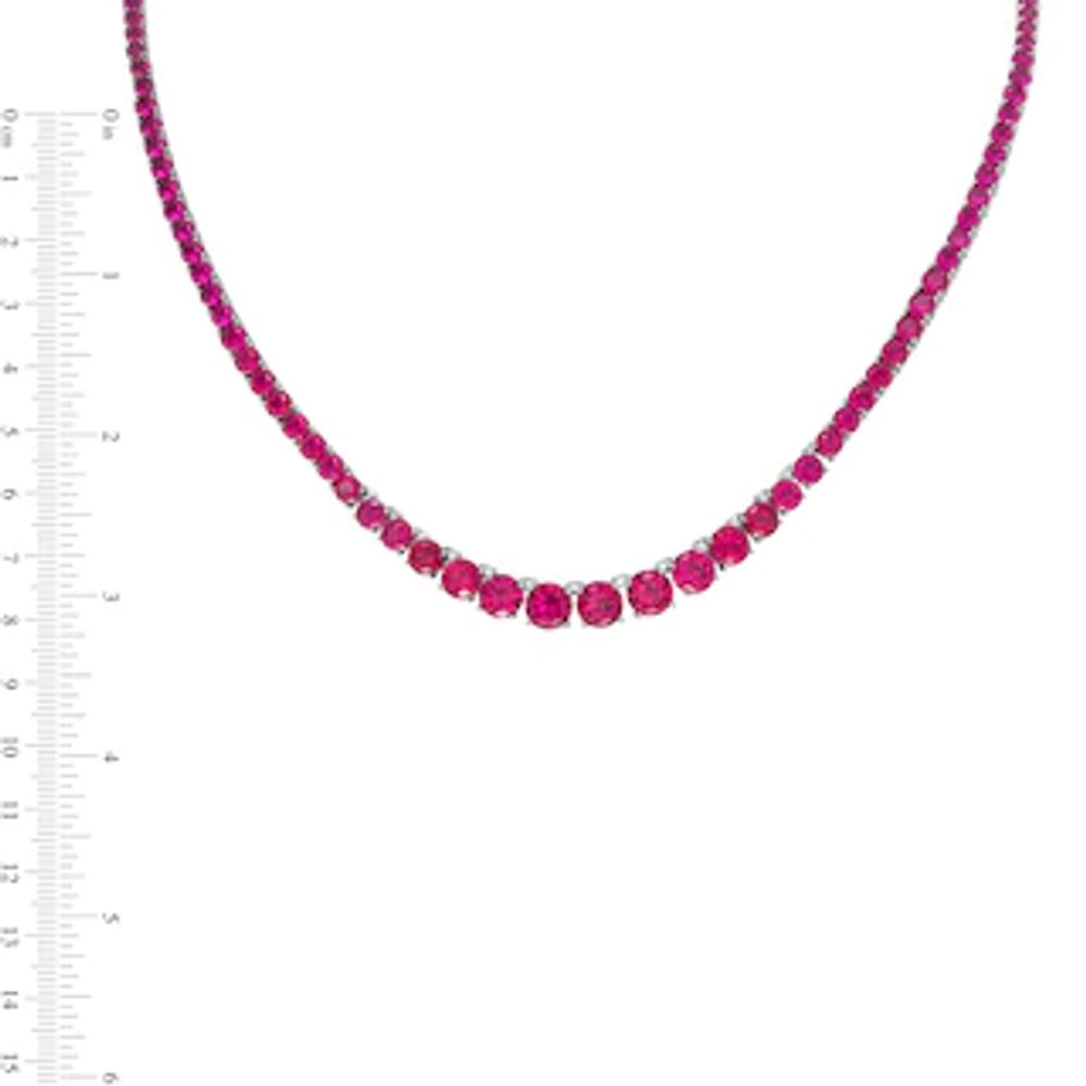 Buy Natural Ruby Necklace With Earrings/ 925 Sterling Silver/ Ruby Tennis  Necklace/ Line Necklace/ July Birthstone/ Gift for Her/ Women Necklace  Online in India - Etsy