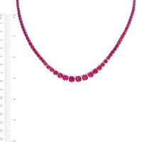 Lab-Created Ruby Graduated Tennis Necklace in Sterling Silver|Peoples Jewellers