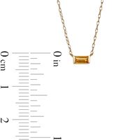 Baguette Citrine Solitaire Necklace in 10K Gold|Peoples Jewellers