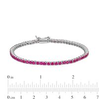 Lab-Created Ruby Tennis Bracelet in Sterling Silver - 7.25"|Peoples Jewellers