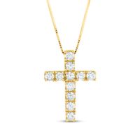 0.55 CT. T.W. Diamond Cross Pendant in 14K Gold|Peoples Jewellers