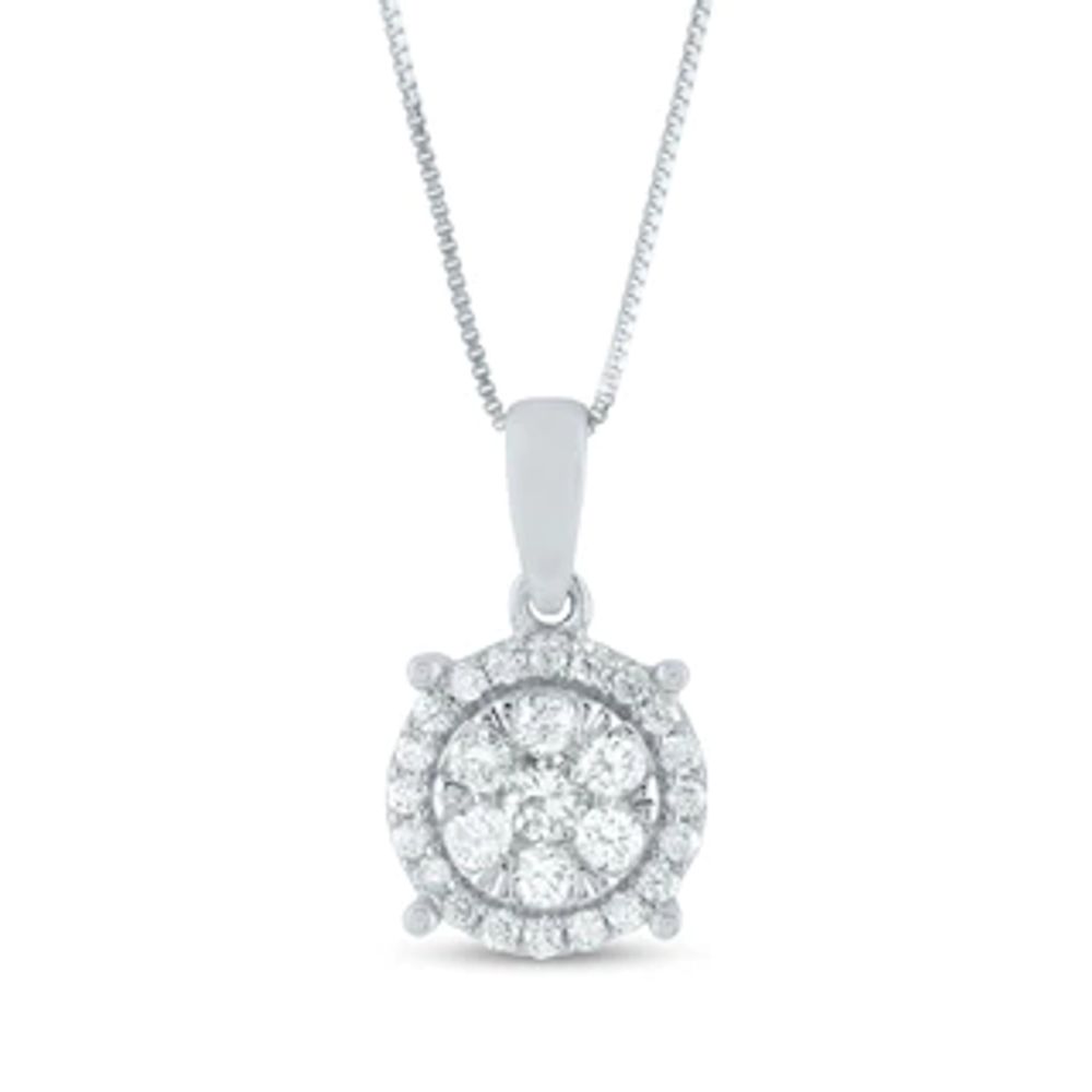 0.21 CT. T.W. Composite Diamond Frame Pendant in 14K White Gold|Peoples Jewellers