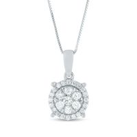 0.21 CT. T.W. Composite Diamond Frame Pendant in 14K White Gold|Peoples Jewellers