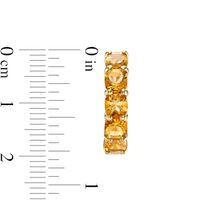 4.0mm Cushion-Cut Citrine Inside-Out Hoop Earrings in 10K Gold|Peoples Jewellers