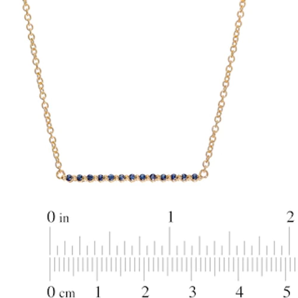 Blue Sapphire Bar Necklace in 10K Gold|Peoples Jewellers