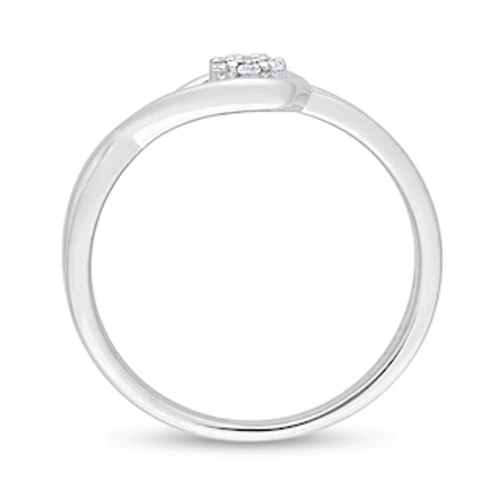0.07 CT. T.W. Composite Diamond Loop Promise Ring in Sterling Silver|Peoples Jewellers