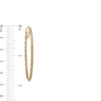 50.0mm Diamond-Cut Inside-Out Tube Oval Hoop Earrings in 14K Gold|Peoples Jewellers