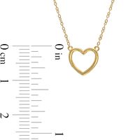 Puff Heart Outline Necklace in 10K Gold|Peoples Jewellers