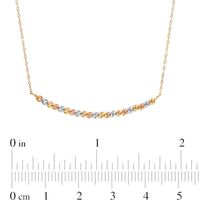 Diamond-Cut Bead Alternating Curved Bar Necklace in 14K Tri-Tone Gold - 17"|Peoples Jewellers
