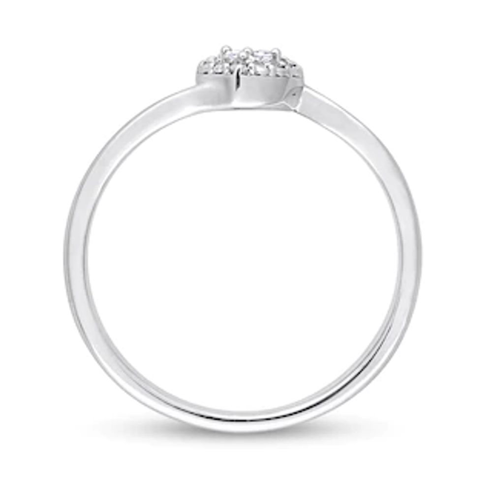 Diamond Accent Heart Frame Bypass Promise Ring in Sterling Silver|Peoples Jewellers