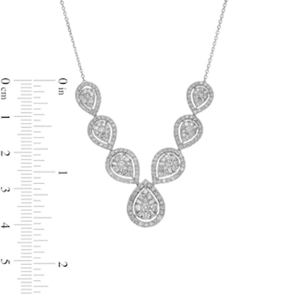 2.00 CT. T.W. Composite Pear-Shaped Diamond Frame Necklace in 10K White Gold|Peoples Jewellers