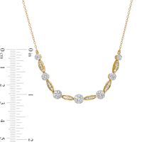 1.00 CT. T.W. Diamond Alternating Necklace in 10K Gold|Peoples Jewellers