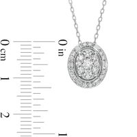 CT. T.W. Composite Oval Diamond Frame Vintage-Style Pendant in 10K White Gold|Peoples Jewellers