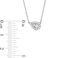 Pear-Shaped Composite White Lab-Created Sapphire Tilted Teardrop Necklace in Sterling Silver|Peoples Jewellers