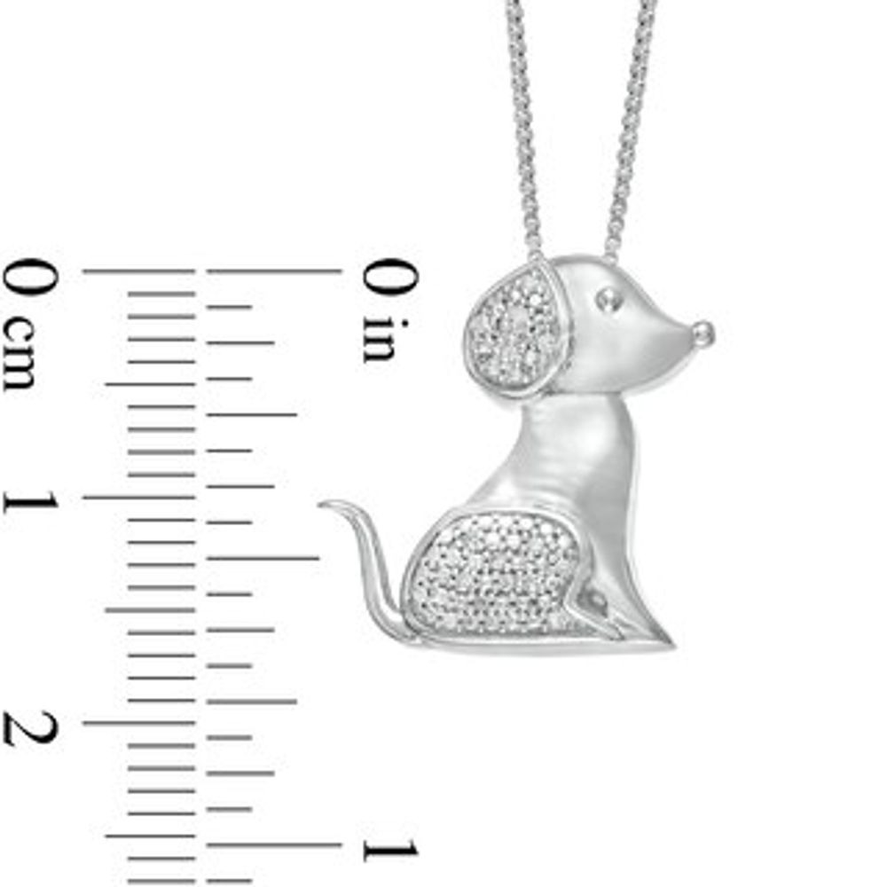 Diamond Accent Dog Pendant in Sterling Silver|Peoples Jewellers