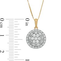 0.50 CT. T.W. Composite Oval Diamond Frame Pendant in 10K Gold|Peoples Jewellers