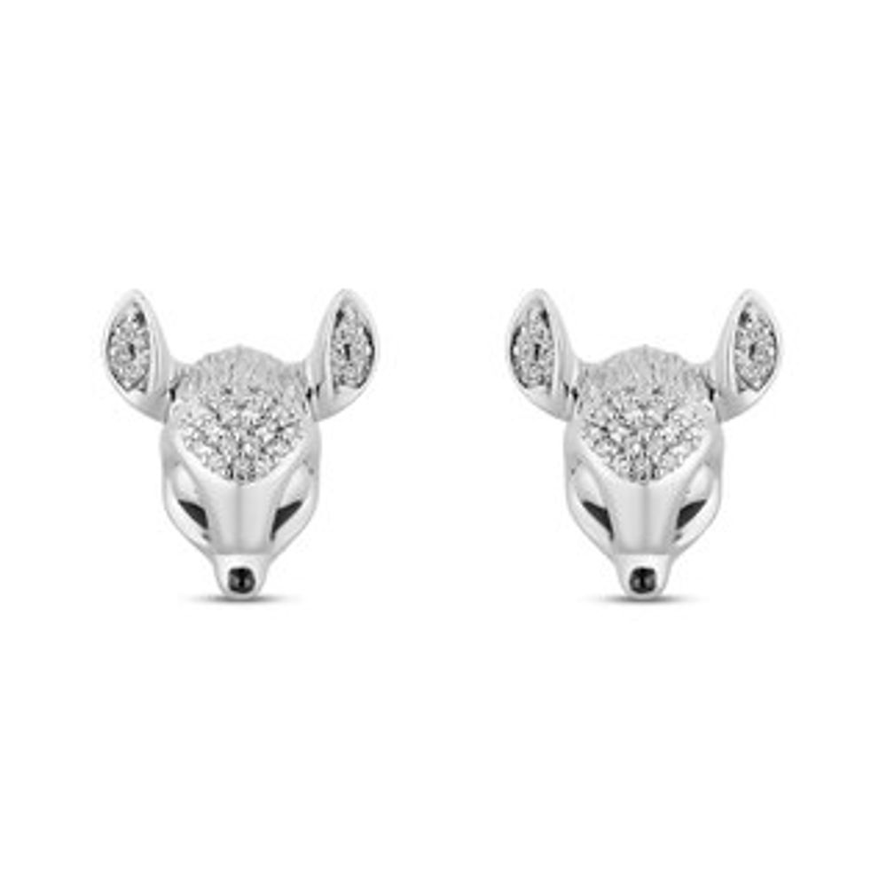 Disney Treasures Bambi 0.115 CT. T.W. Diamond Stud Earrings in Sterling Silver|Peoples Jewellers