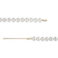 9.0-10.0mm Freshwater Cultured Pearl Strand Necklace with 14K Gold Extender and Clasp-19"|Peoples Jewellers