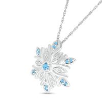 Swiss Blue Topaz and Diamond Accent Snowflake Pendant in Sterling Silver|Peoples Jewellers