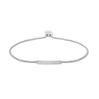 0.09 CT. T.W. Diamond Bar Bolo Bracelet in Sterling Silver – 9.5"|Peoples Jewellers