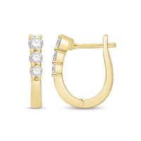 0.29 CT. T.W. Diamond Trio Huggie Hoop Earrings in 10K Gold|Peoples Jewellers