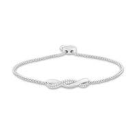 0.29 CT. T.W. Diamond Twist Bolo Bracelet in Sterling Silver – 9.5"|Peoples Jewellers