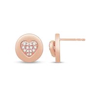 0.18 CT. T.W. Composite Heart-Shaped Diamond Stud Earrings in 10K Rose Gold|Peoples Jewellers