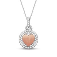 0.38 CT. T.W. Diamond Triple Frame Heart Pendant in 10K Two-Tone Gold – 19"|Peoples Jewellers