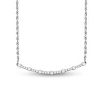 1.18 CT. T.W. Diamond Curved Bar Necklace in 14K White Gold|Peoples Jewellers