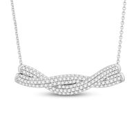 0.69 CT. T.W. Diamond Twist Multi-Row Necklace in 10K White Gold – 19"|Peoples Jewellers