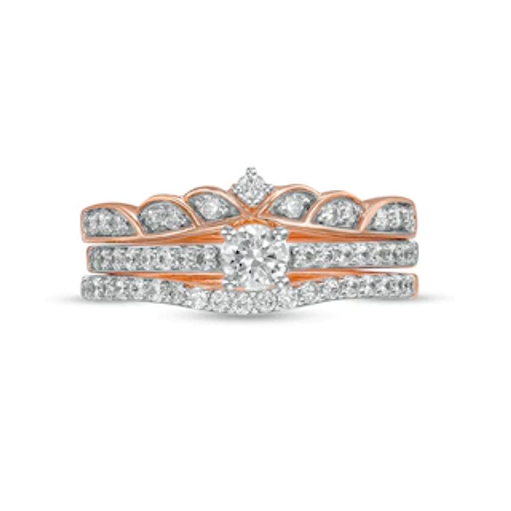 0.45 CT. T.W. Diamond Vintage-Style Three Piece Bridal Set in 10K Rose Gold (J/I3)|Peoples Jewellers