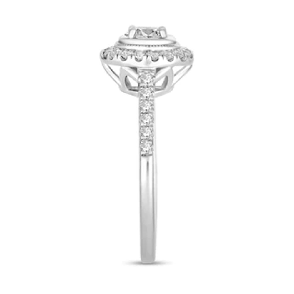 0.74 CT. T.W. Diamond Frame Engagement Ring in 14K White Gold|Peoples Jewellers