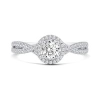 0.66 CT. T.W. Diamond Frame Split Shank Engagement Ring in 14K White Gold|Peoples Jewellers