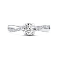 0.55 CT. T.W. Diamond Twist Shank Engagement Ring in 14K White Gold|Peoples Jewellers