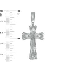 Men's 0.50 CT. T.W. Diamond Edge Cross Necklace Charm in 10K White Gold|Peoples Jewellers