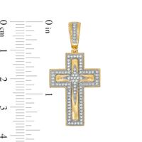 Men's 0.25 CT. T.W. Diamond Stacked Multi-Style Cross Necklace Charm in 10K Gold|Peoples Jewellers