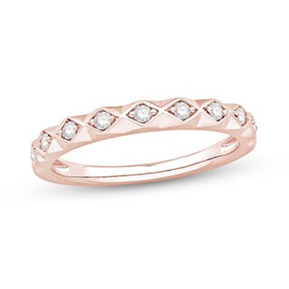 0.15 CT. T.W. Diamond Textured Anniversary Band in 10K Rose Gold|Peoples Jewellers