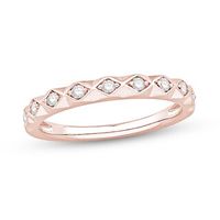 0.15 CT. T.W. Diamond Textured Anniversary Band in 10K Rose Gold|Peoples Jewellers