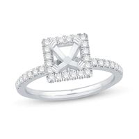 0.38 CT. T.W. Diamond Square-Shaped Frame Semi-Mount in 14K White Gold|Peoples Jewellers