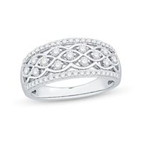 0.45 CT. T.W. Diamond Lattice Ring in 10K White Gold|Peoples Jewellers