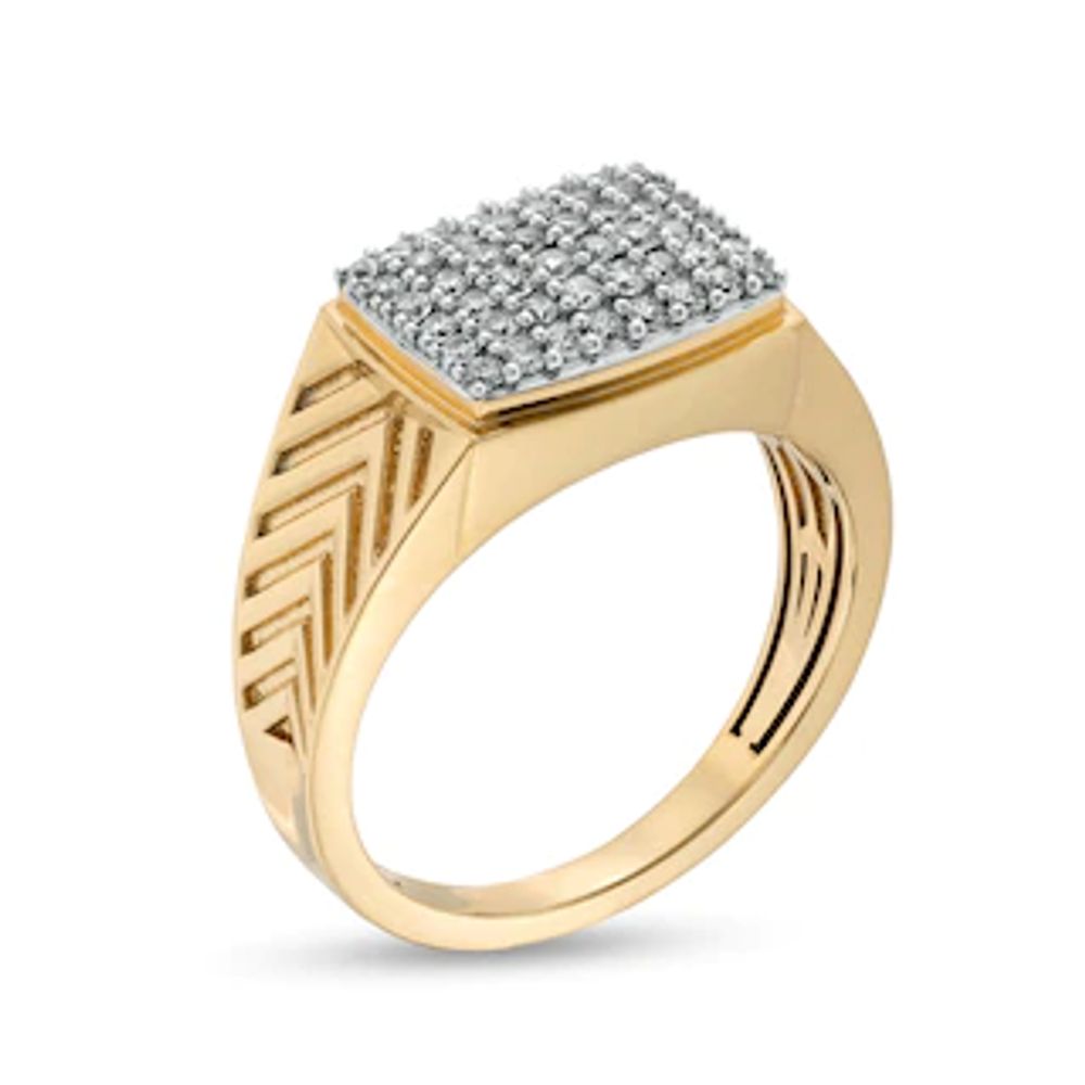 Men's 0.45 CT. T.W. Diamond Chevron Pattern Ring in 10K Gold|Peoples Jewellers