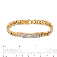 Men's 2.00 CT. T.W. Diamond ID Bracelet in 10K Gold - 8.5"|Peoples Jewellers