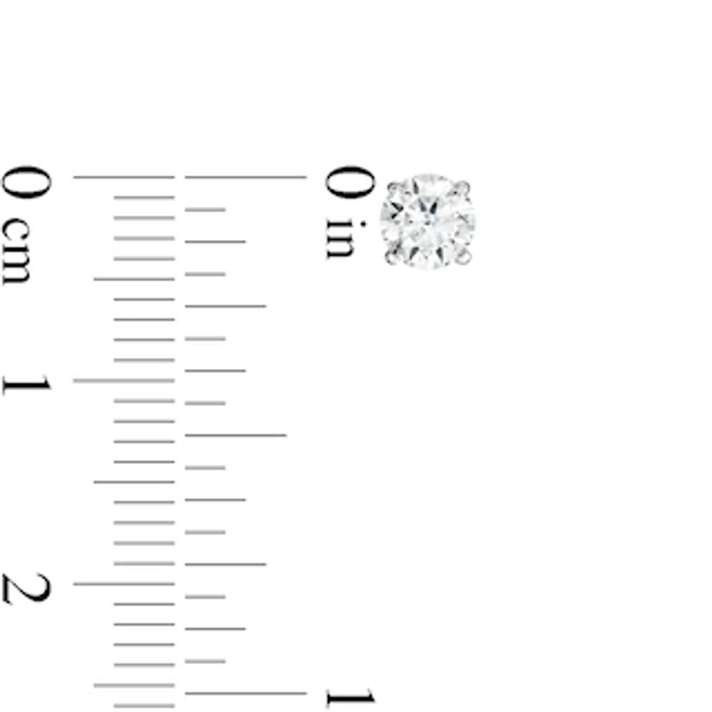 1.00 CT. T.W. Certified Lab-Created Diamond Stud Earrings in 10K White Gold (I/SI2)|Peoples Jewellers