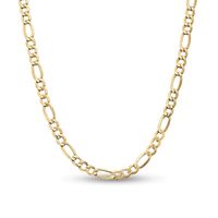 7.3mm Figaro Chain Necklace in Hollow 14K Gold