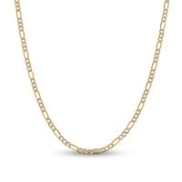 3.9mm Diamond-Cut Figaro Chain Necklace in Hollow 14K Two-Tone Gold