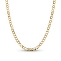 6.75mm Diamond-Cut Curb Chain Necklace in Hollow 14K Two-Tone Gold