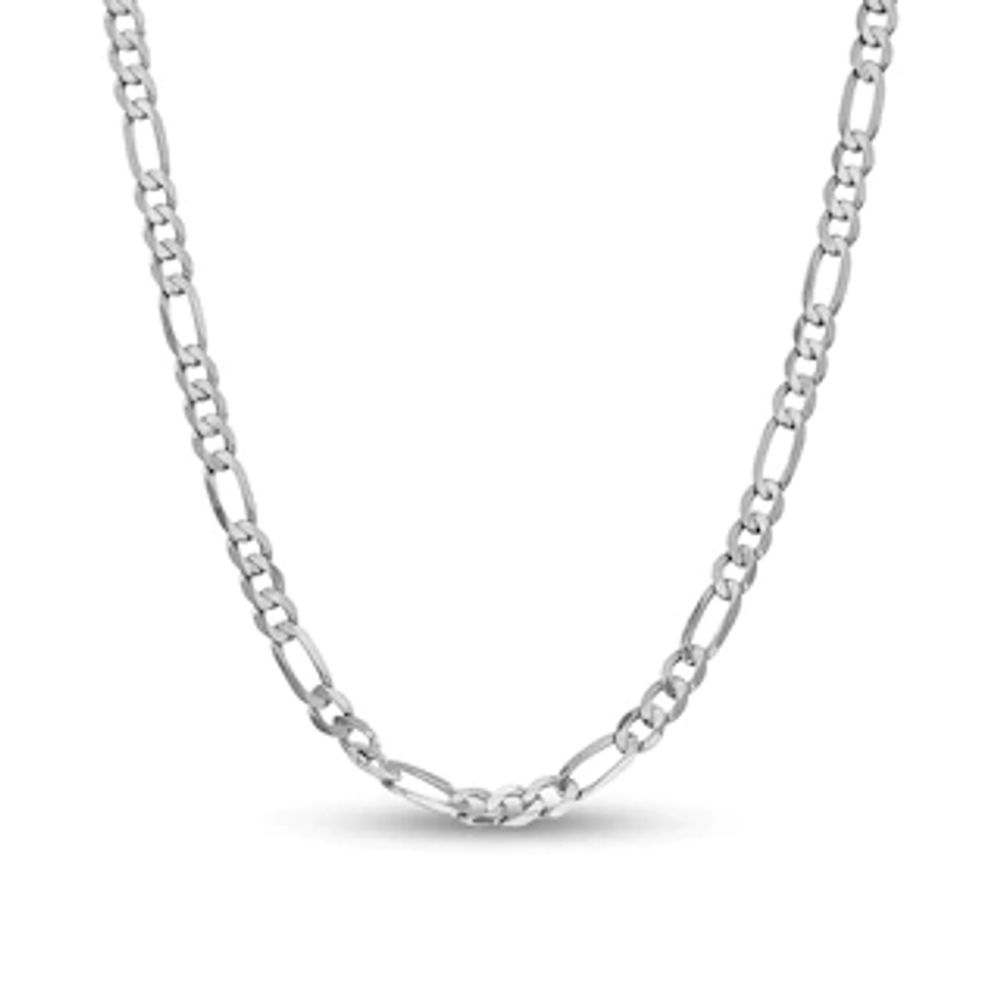 6.0mm Figaro Chain Necklace in Solid 14K White Gold