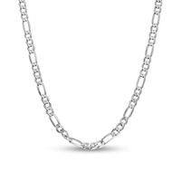 6.0mm Figaro Chain Necklace in Solid 14K White Gold