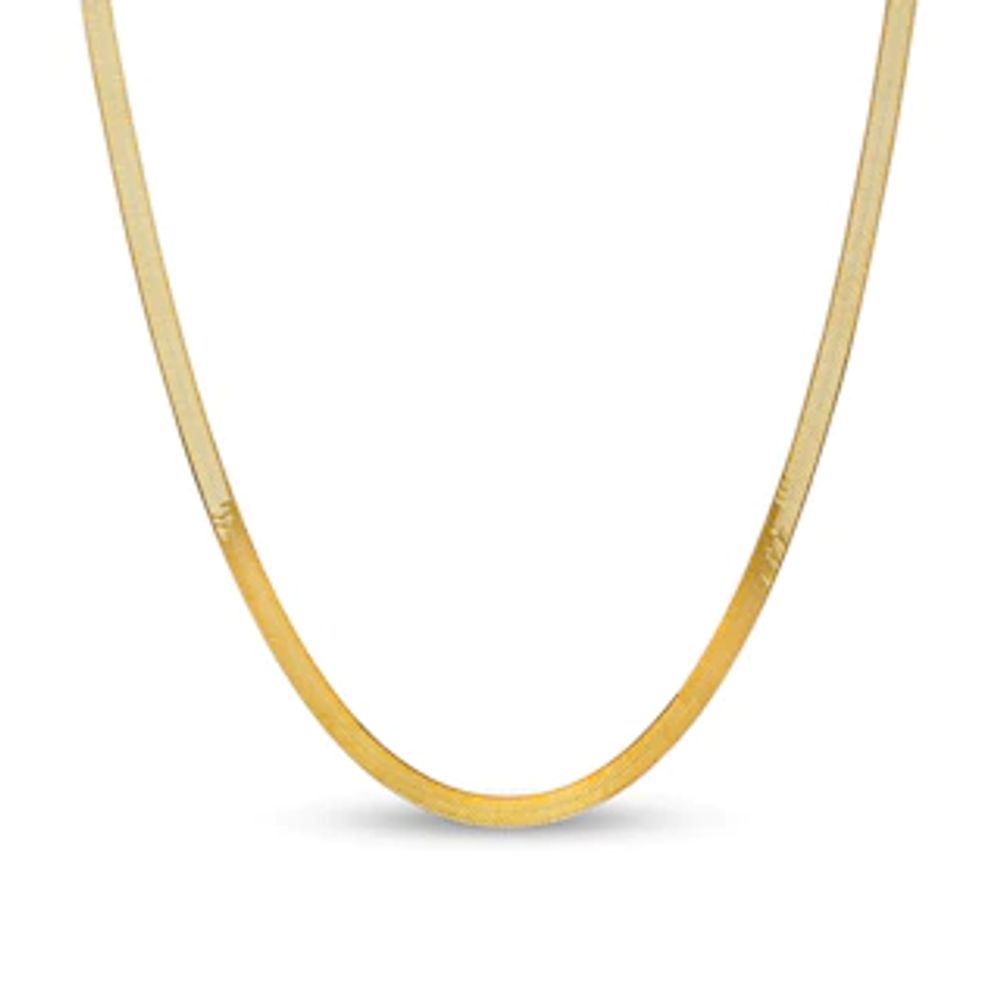 5.0mm Herringbone Chain Necklace in Solid 14K Gold