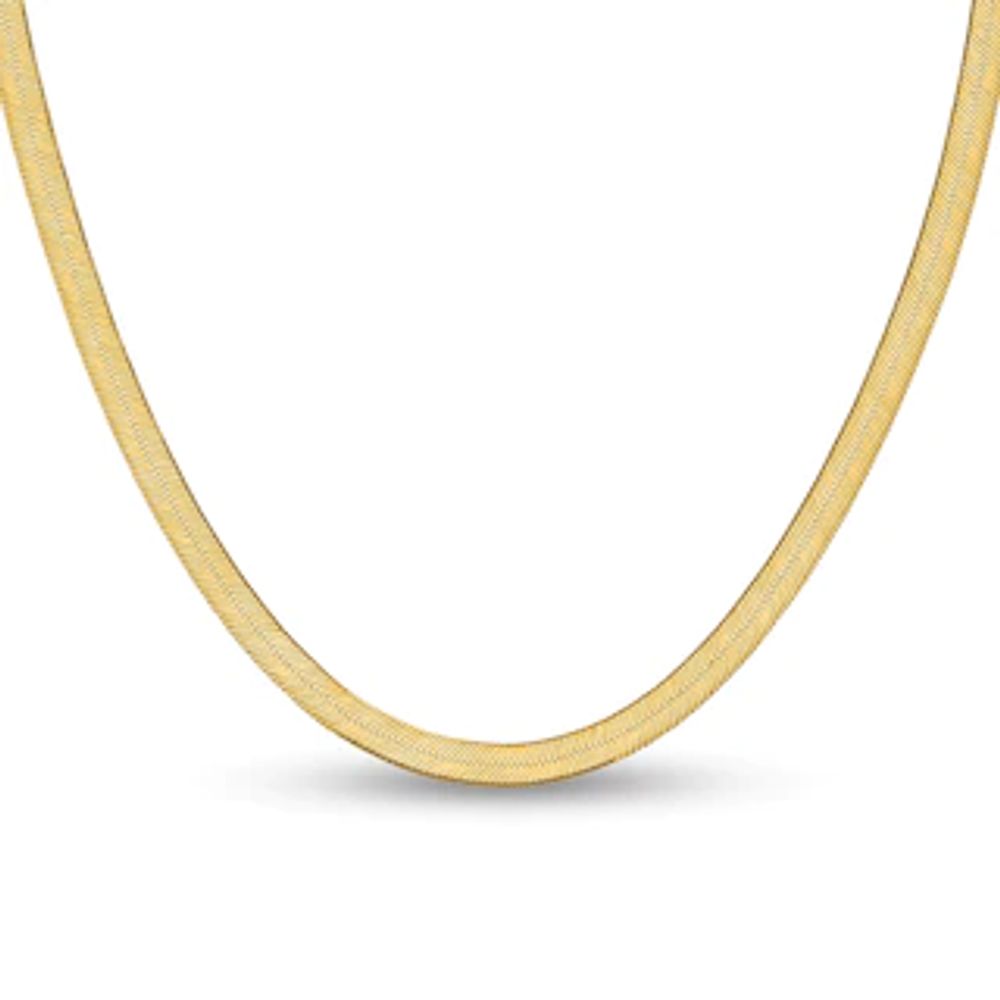 6.5mm Herringbone Chain Necklace in Solid 14K Gold - 20"|Peoples Jewellers